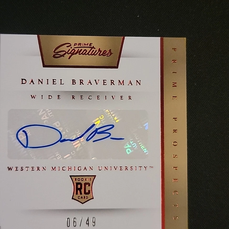 2016 Prime Signatures Daniel Braverman Prime Prospects Red RC Auto /49 - Image 4 of 4