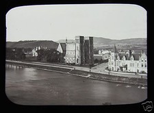 Glass Magic Lantern Slide INVERNESS CATHEDRAL & RIVER C1890 SCOTLAND 