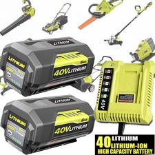 2PCS 8.0Ah Battery 40Volt for Ryobi 40V Lithium OP40602 Battery with LED/Charger