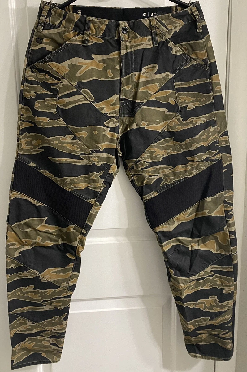 G Star Men s Motac X DC 3D Sage Black Camo Relaxed Crop Jeans Size 31 34