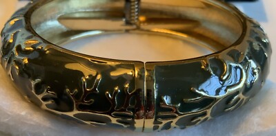 Sequin Brand Branch Enameled Hinged Cuff Bracelet