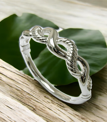 925 STERLING SILVER INTERLOCKING TWISTED PLAIN DESIGN 6.5