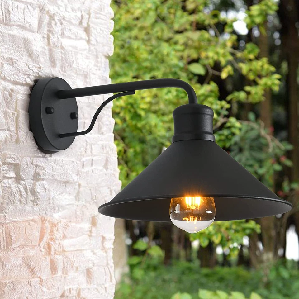 Farmhouse Wall Lights Outdoor Barn Light E27 Front Porch Wall Lights Black IP44 - image 4 of 4