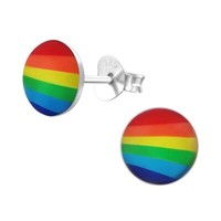1 Paar Ohrringe Ohrstecker 925 Sterling Silber Regenbogen