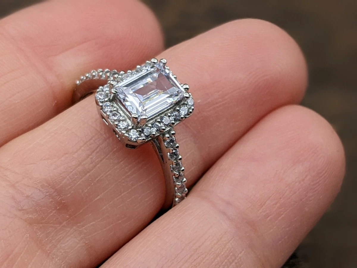 White topaz shop baguette ring