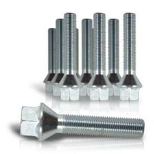 10 Radbolzen Radschrauben M12 x 1,5 x 50mm Kegel Kegelbund Audi BMW Ford Opel VW