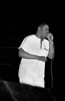 Rapper Biz Markie performs at the Mecca Arena in Milwaukee 1988 Old Photo
