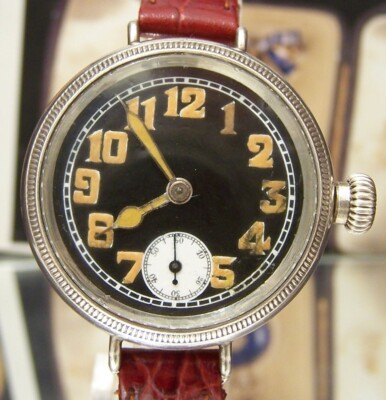 WW1 HERO SILVER ROLEX TRENCH WATCH LIEUT RIDLEY KIA + EFFECTS