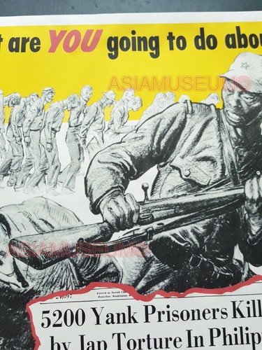 1943 USA JAPAN ARMY SOLDIER BATAAN DEATH MARCH PHILIPPINES WAR PROPAGANDA POSTER - Picture 4 of 11