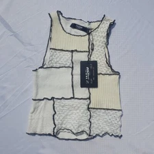 cream patchwork tank vest jaded urban outfitters brand new rrp £35 size 8