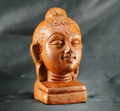 Ancienne statue tête de Bouddha en terre cuite faite main | décoration intéri... - Photo 1/4