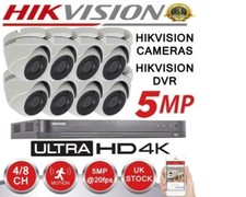 HIKVISION 5MP Camera IP67 EXIR 4K UHD 4CH 8CH DVR 8TB BNC Coax CCTV Security Kit