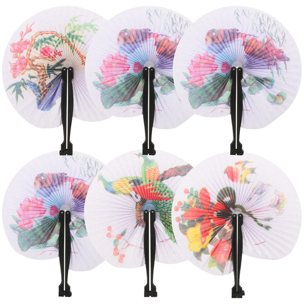 12 Pcs Oriental Folding Fan Chinese Folding Fan Vintage Hand Held Fans