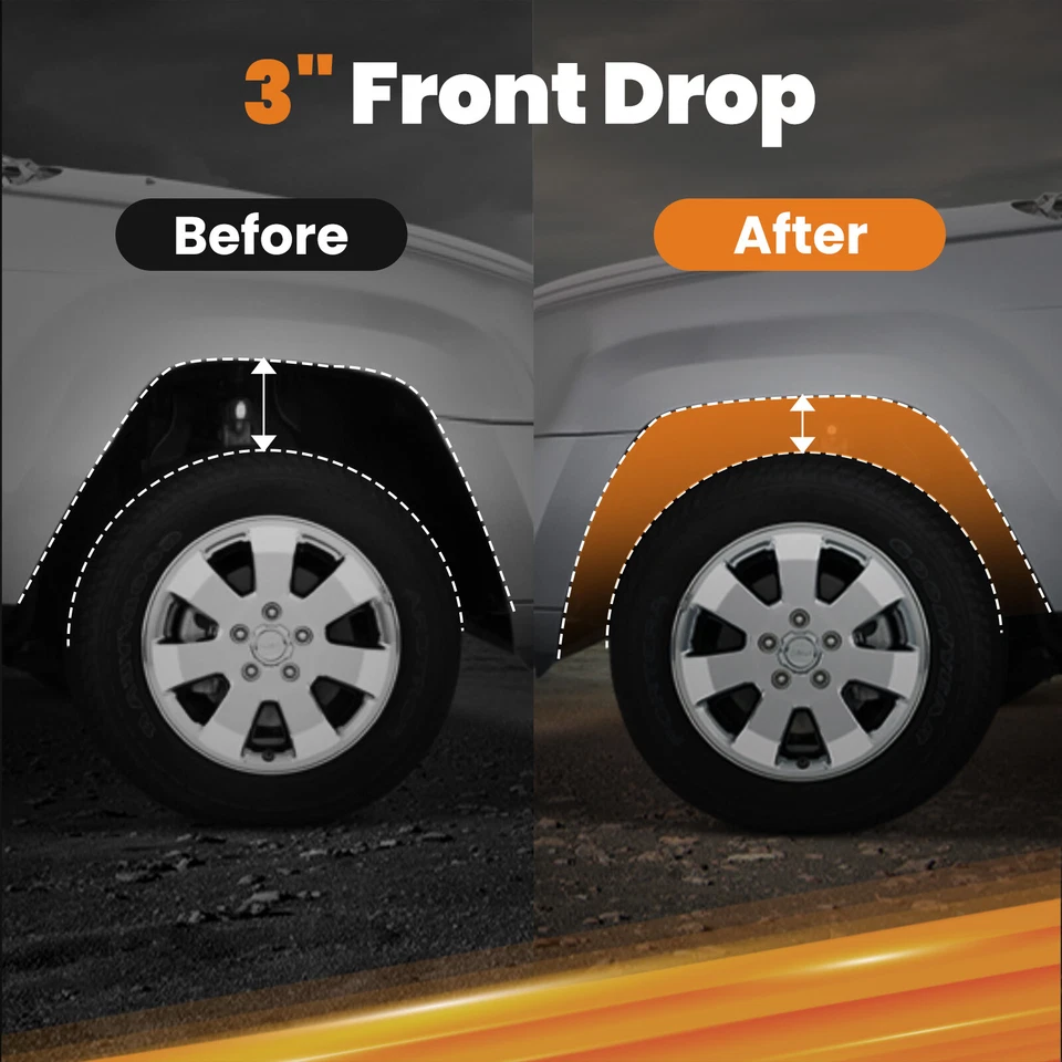 Kit de muelles helicoidales de descenso delanteros de 3" para Chevy C10 GMC C15 1963-1987 Foto 4 de 4