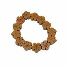 Hawaiian Jewelry Plumeria Flower Wood Handmade Elastic Maui, Hawaii Bracelet