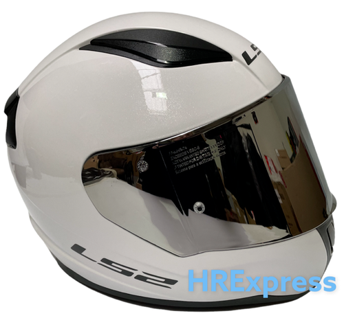 LS2 FULL FACE GLOSS WHITE MOTORCYCLE 