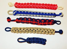 Lot of 4 7" Paracord Bracelets in Assorted Colors & Key Fob Lot 4of6