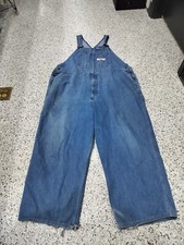 Big Mac Overalls Mens 54 Big Square Bak Work Wear Denim Bib Vintage Retro 54x30