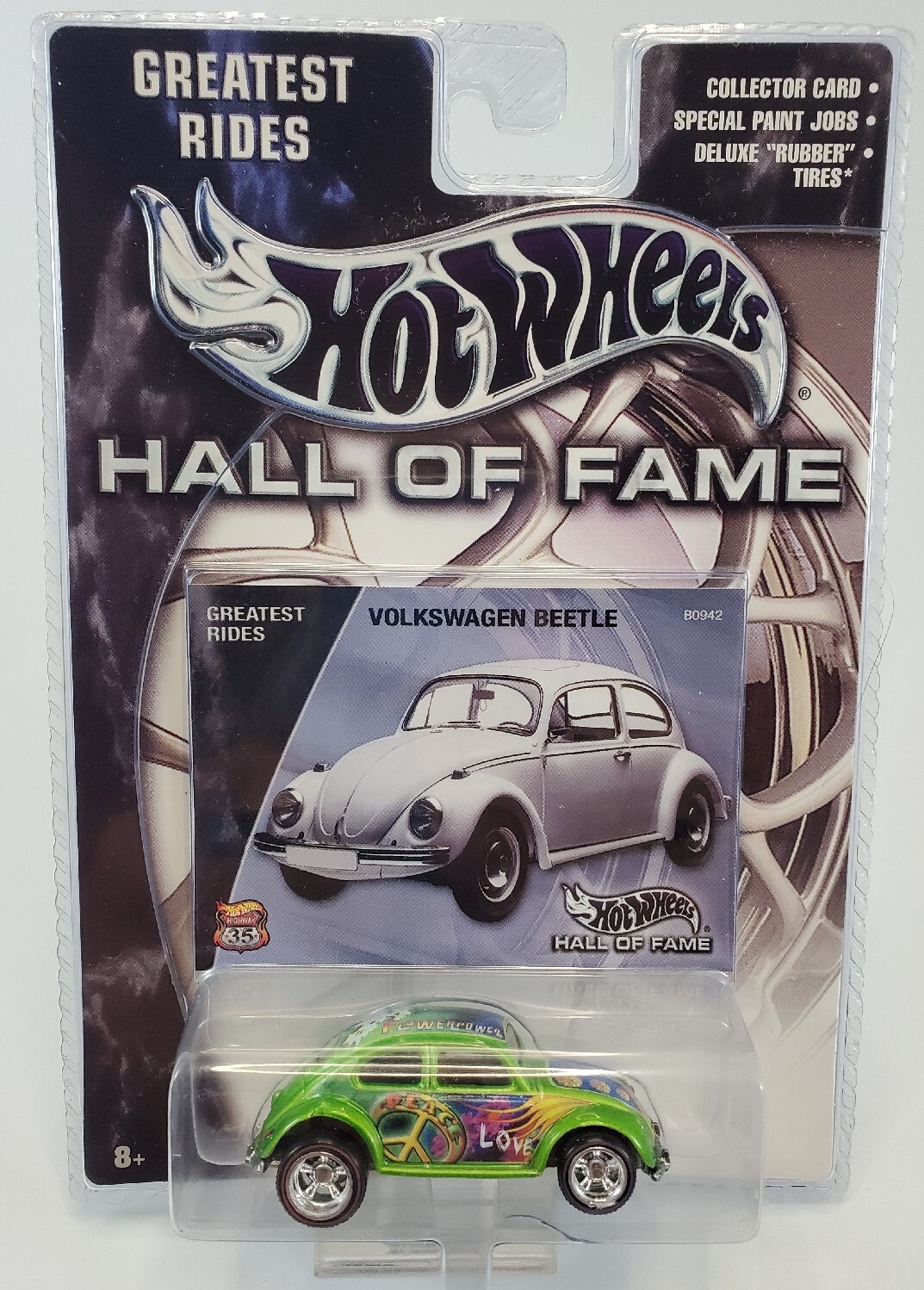 HOT WHEELS VW Beetle HALL OF FAME VOLKSWAGEN Peace Love Rubber 