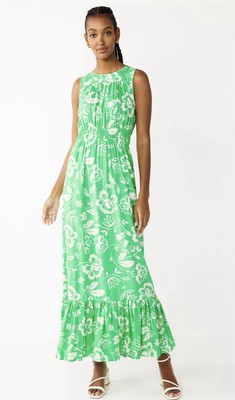 Draper James Tropical Sleeveless Maxi Dress Size Medium