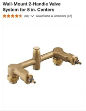 KOHLER Wall-Mount 2-Handle Valve System for 8 in. Centers