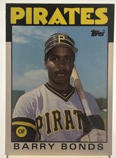 1986 Topps Traded #11T Barry Bonds Rookie Card Pittsburgh Pirates. rookie card picture
