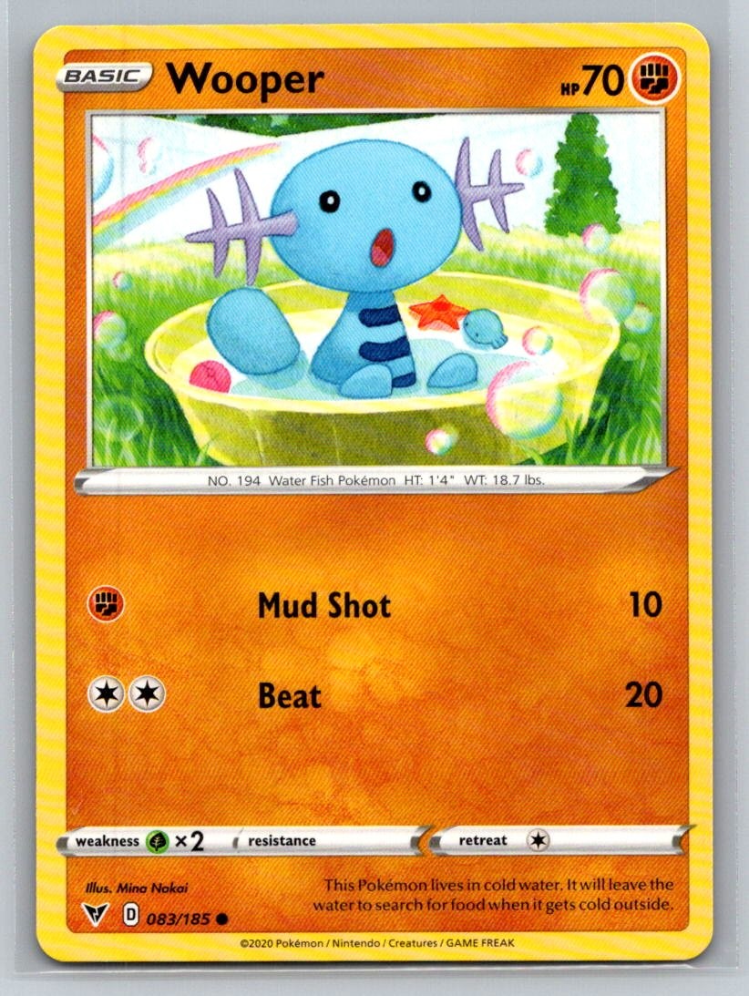 Wooper #083/185 SWSH04: Vivid Voltage Common - Pokemon Cards G16