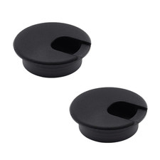 2 Pack Black Desk Cord Grommets 1-1/2 Inch, 38Mm Wire Cord Cable Grommets Hole C