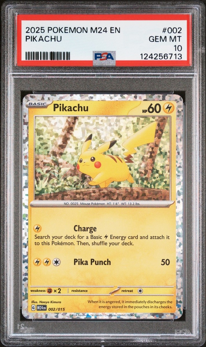 PSA 10 English 2025 Pikachu Holofoil Pokemon Card PROMO M24
