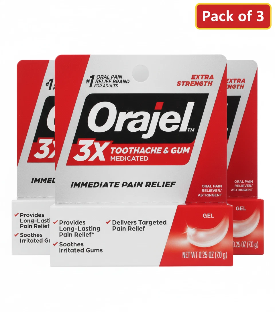 FSA Eligible Orajel 3X Medicated Gel for Toothache and Gum, .42 oz. | FSA Store