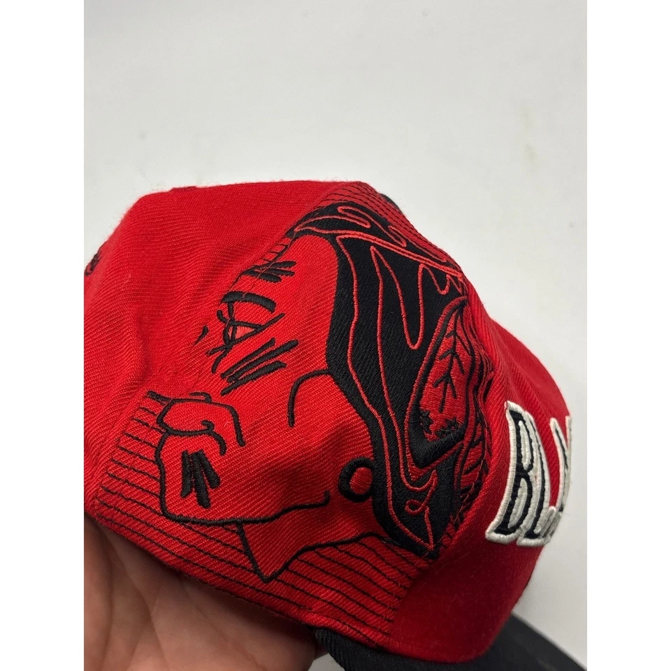 Chicago Blackhawks Mitchell & Ness Vintage Hockey Snapback Sombrero Rojo Ajustable Foto 2 de 4