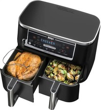 Ninja Foodi 6-in-1 10-Qt XL 2-Basket Air Fryer DualZone Smart Cook System -Black