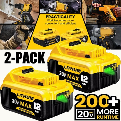 #ad 2Pack 12.0AH For DeWalt 20V 20 Volt Max XR Lithium Ion Battery DCB206 2 DCB205 2 $40.00