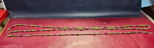 Vintage Multicolor Mercury Glass Double Bead Christmas Garland 108"