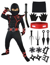 Spooktacular Creations Halloween Ninja Costume, Black Ninja Outfit Set for Ki...