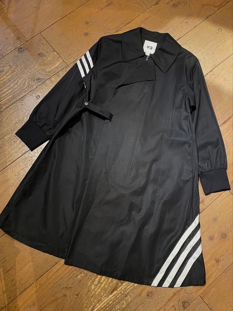 Y3 Yohji Yamamoto Adidas Stripe Coat Black Rare 2603TK