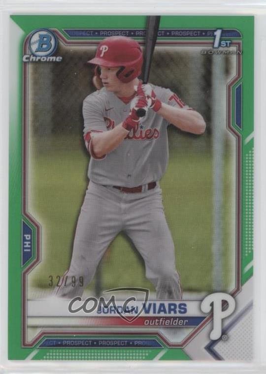 2021 Bowman Draft Chrome Green Refractor 32/99 Jordan Viars #BDC-132 0i87