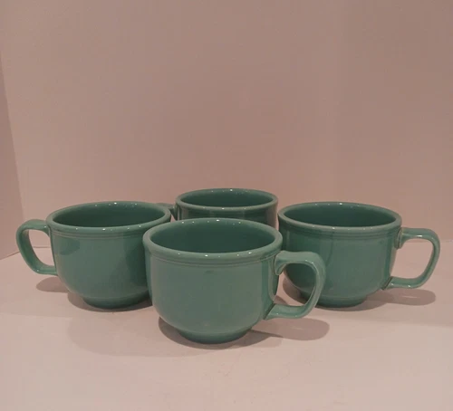 Homer Laughlin HLC Fiesta Ware Jumbo Mug Old Turquoise Blue Set of 4