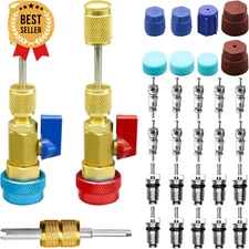 31Pcs R134A Valve Core Removal Tool Set, High/Low Pressure AC Valve Kit