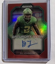 2023 Prizm Draft Picks-Saturday Star Sig. D.J. Johnson #SSS-DJO Red Prizm /199