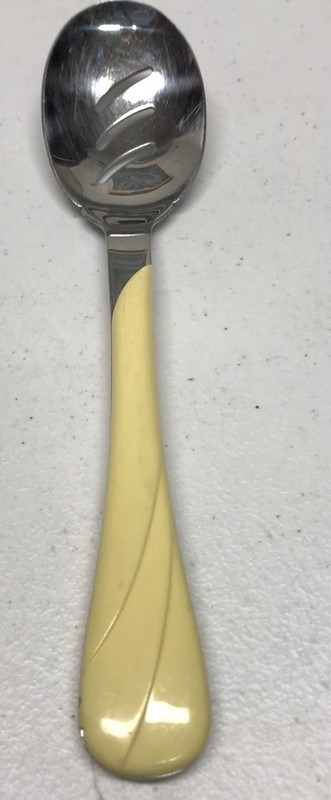 Vintage Fiesta Swirl Flatware Server Slotted Spoon White