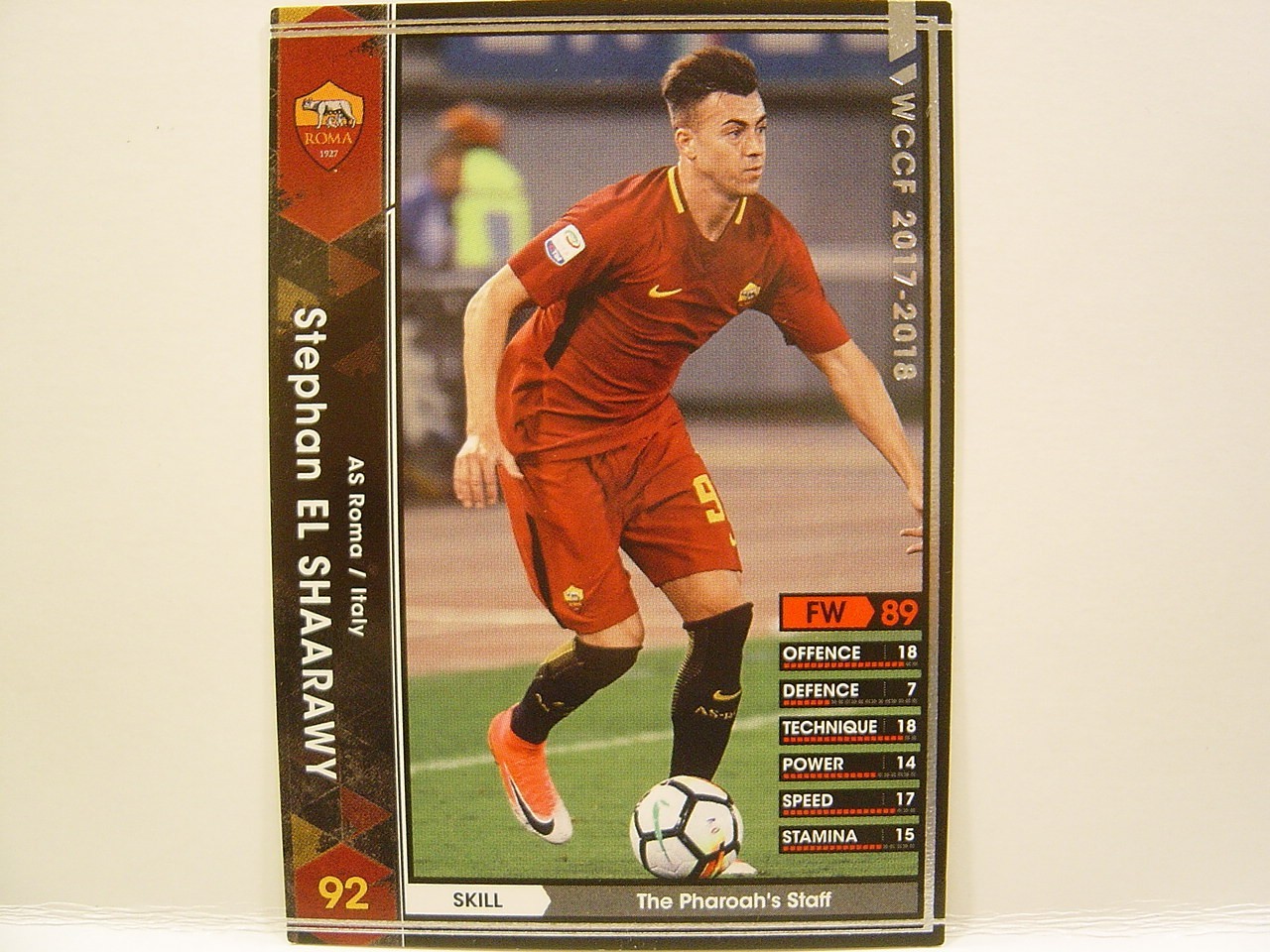 Panini WCCF 2017-18 Stephan EL Shaarawy 1992 Italy No.92 AS Roma Serie A FW #126