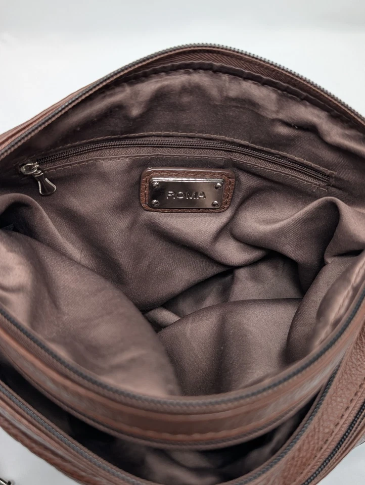 Bolsa de mão Roma oculta tiracolo couro marrom CCW bolsa coldre - Imagem 2 de 4