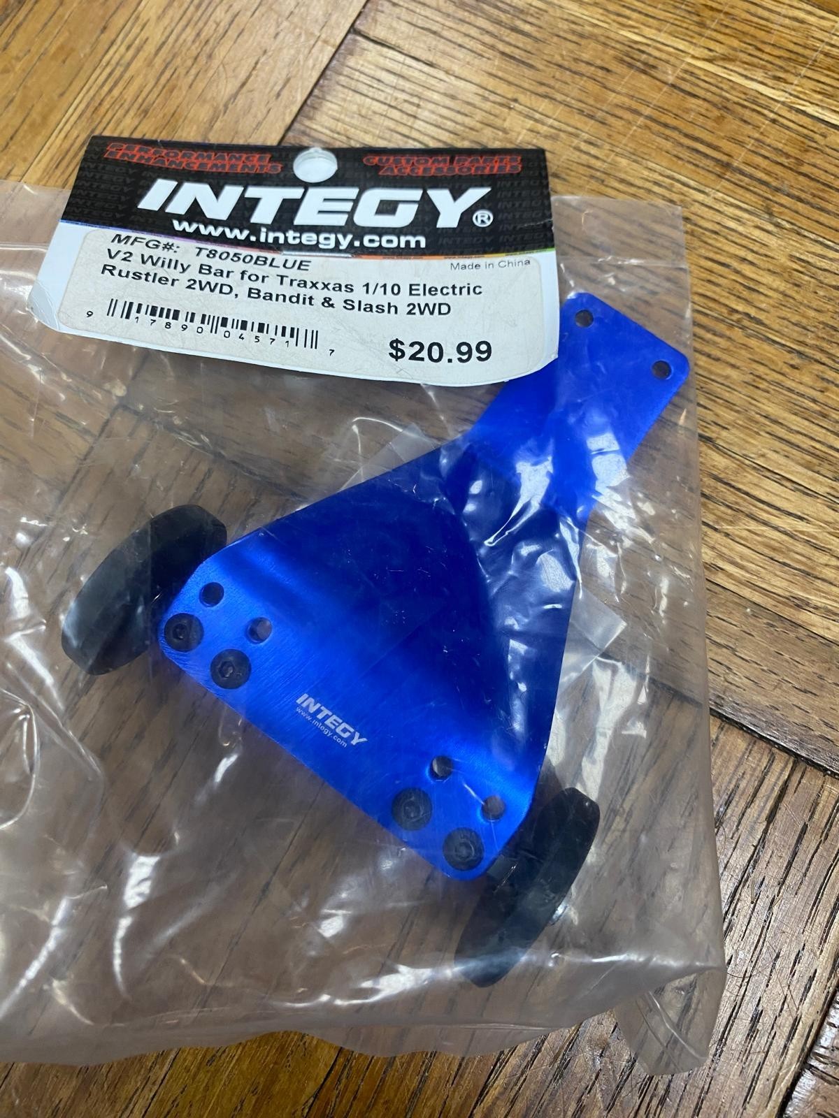Integy T8050BLUE Willy Bar for 1/10 Electric Rustler 2WD, Bandit & Slash 2WD