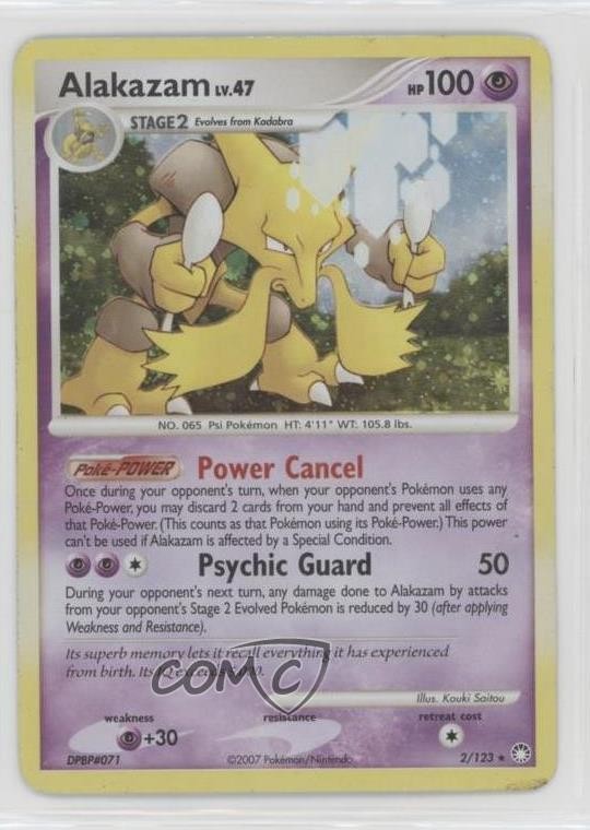 Alakazam Holo Pokémon Diamond & Pearl Mysterious Treasures #2 2007