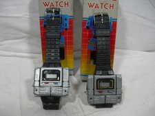 OROLOGIO ROBOT TRANSFORMERS G. 1 '80 FAKE QUARZO 6 cm LOTTO 2 MODELLI GRIGIO W/B