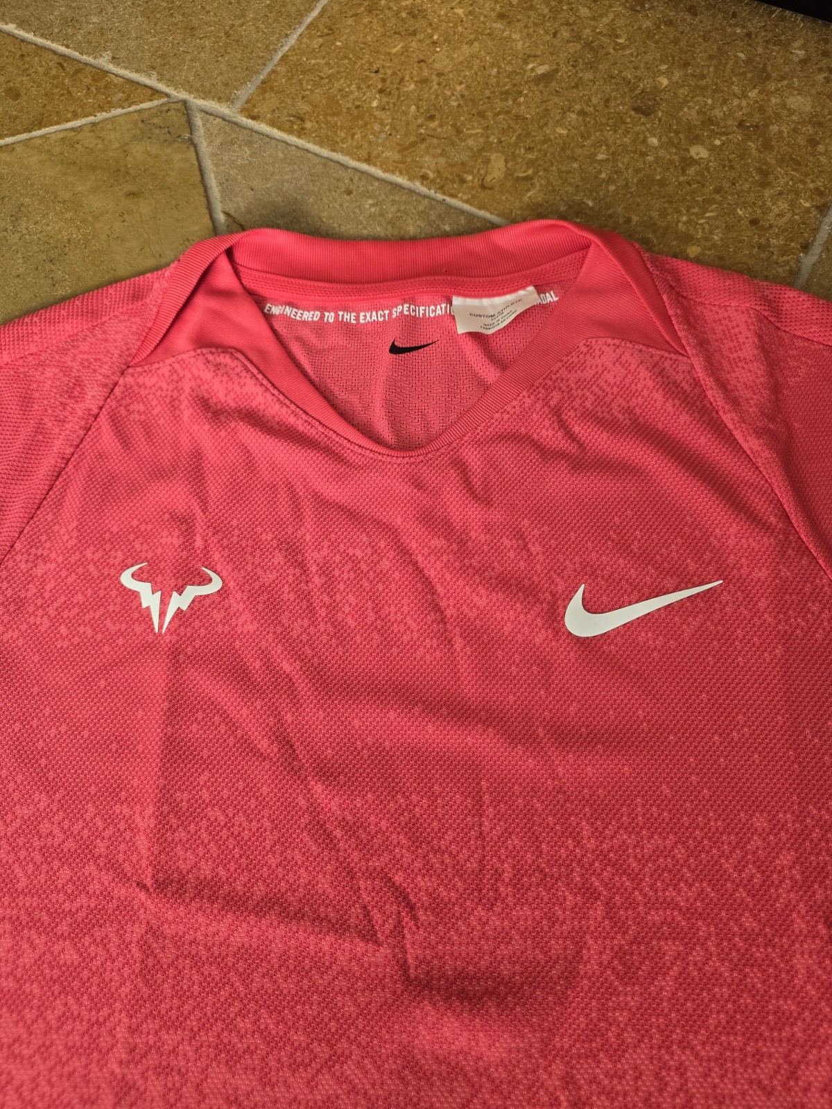 Nike Rafael Nadal Tennis Rafa US Open RARE Pink Shirt Size CUSTOM FD5407 629 image 3