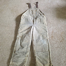 Vintage Carhartt BQ186 Double Knee Insulated Bib Overalls 42x30 USA Made