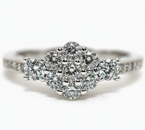 1CT Heat Treated White Sapphire 925 Genuine Sterling Silver Ring Sz 6 MM5-1
