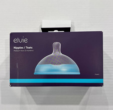 Elvie DuoValve Soft Silicone Bottle Nipples Medium Flow 3 Months 6 Pack